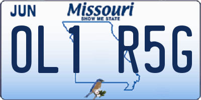 MO license plate OL1R5G