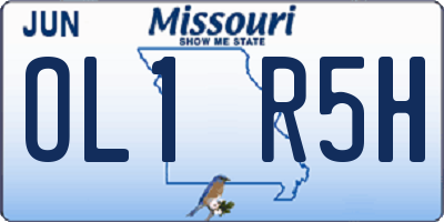 MO license plate OL1R5H