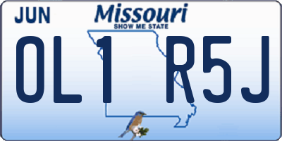 MO license plate OL1R5J