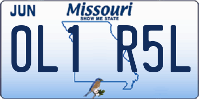 MO license plate OL1R5L