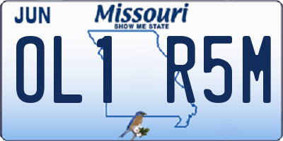 MO license plate OL1R5M