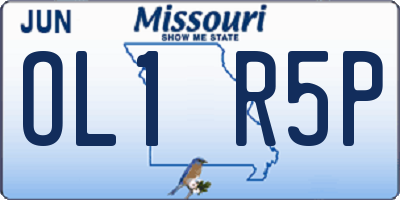 MO license plate OL1R5P