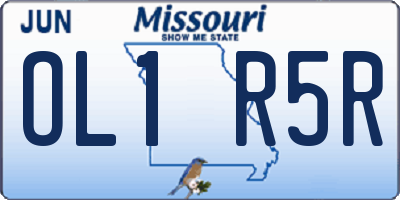 MO license plate OL1R5R