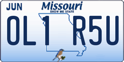 MO license plate OL1R5U