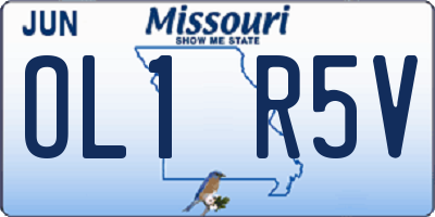 MO license plate OL1R5V
