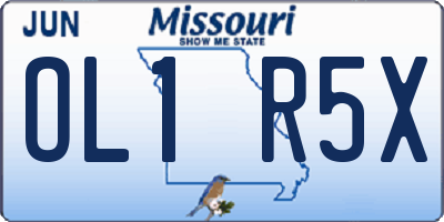 MO license plate OL1R5X