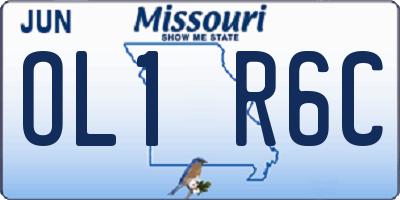 MO license plate OL1R6C