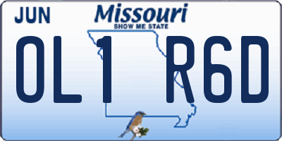 MO license plate OL1R6D