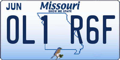 MO license plate OL1R6F