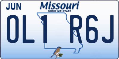 MO license plate OL1R6J