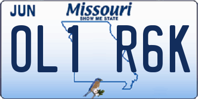 MO license plate OL1R6K