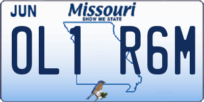 MO license plate OL1R6M