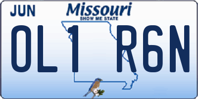 MO license plate OL1R6N