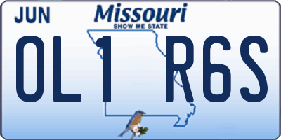 MO license plate OL1R6S