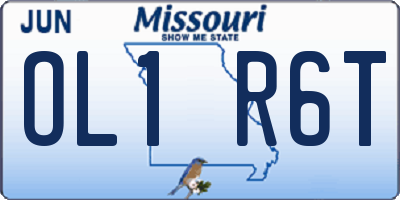 MO license plate OL1R6T