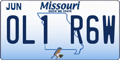 MO license plate OL1R6W