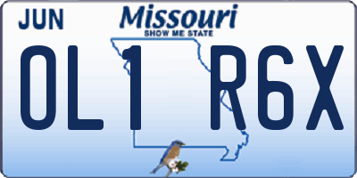 MO license plate OL1R6X