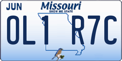 MO license plate OL1R7C