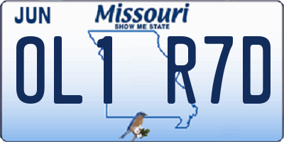 MO license plate OL1R7D