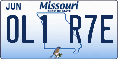 MO license plate OL1R7E