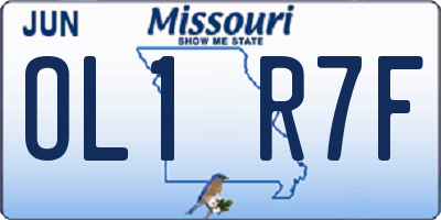 MO license plate OL1R7F