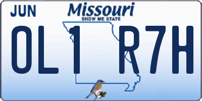 MO license plate OL1R7H