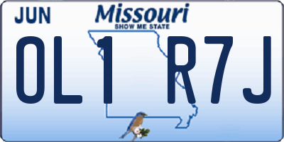 MO license plate OL1R7J