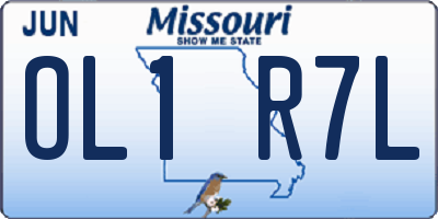 MO license plate OL1R7L