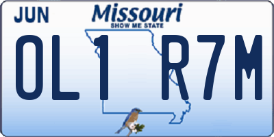 MO license plate OL1R7M