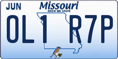 MO license plate OL1R7P