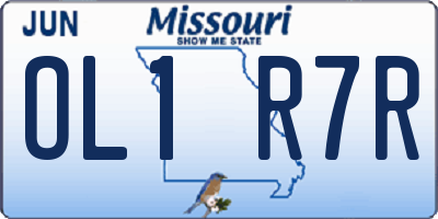 MO license plate OL1R7R