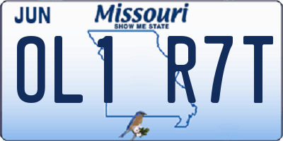 MO license plate OL1R7T