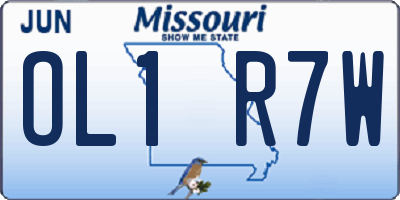 MO license plate OL1R7W