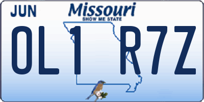 MO license plate OL1R7Z