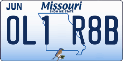 MO license plate OL1R8B