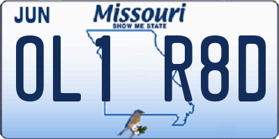 MO license plate OL1R8D