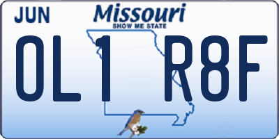 MO license plate OL1R8F