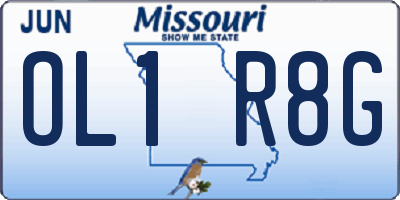 MO license plate OL1R8G