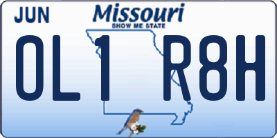 MO license plate OL1R8H