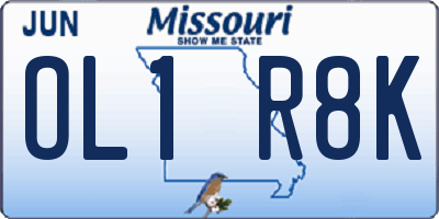 MO license plate OL1R8K