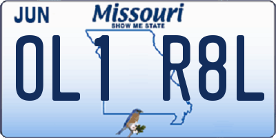 MO license plate OL1R8L