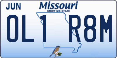 MO license plate OL1R8M