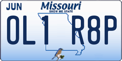 MO license plate OL1R8P