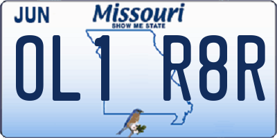 MO license plate OL1R8R