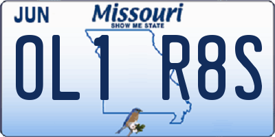 MO license plate OL1R8S