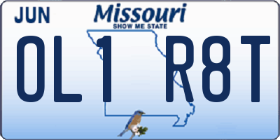 MO license plate OL1R8T
