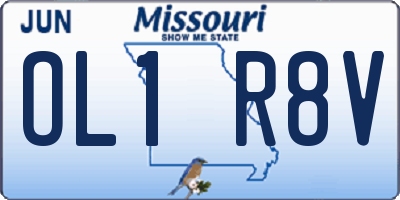MO license plate OL1R8V