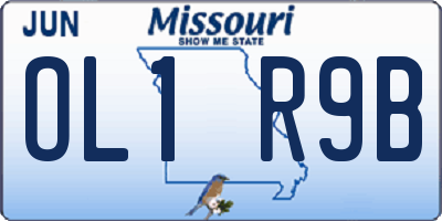 MO license plate OL1R9B
