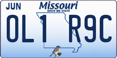 MO license plate OL1R9C