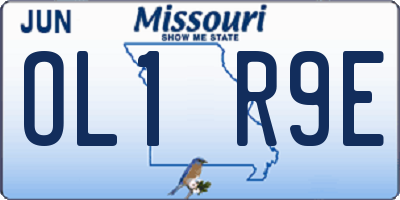 MO license plate OL1R9E